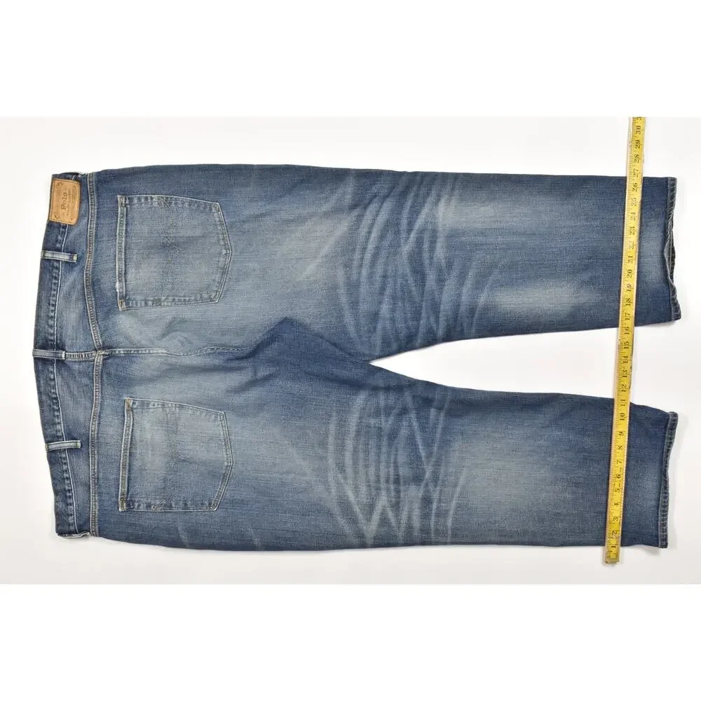 Polo Ralph Lauren Hampton Relaxed Straight Jeans Mens 48x30 Blue Wash Denim